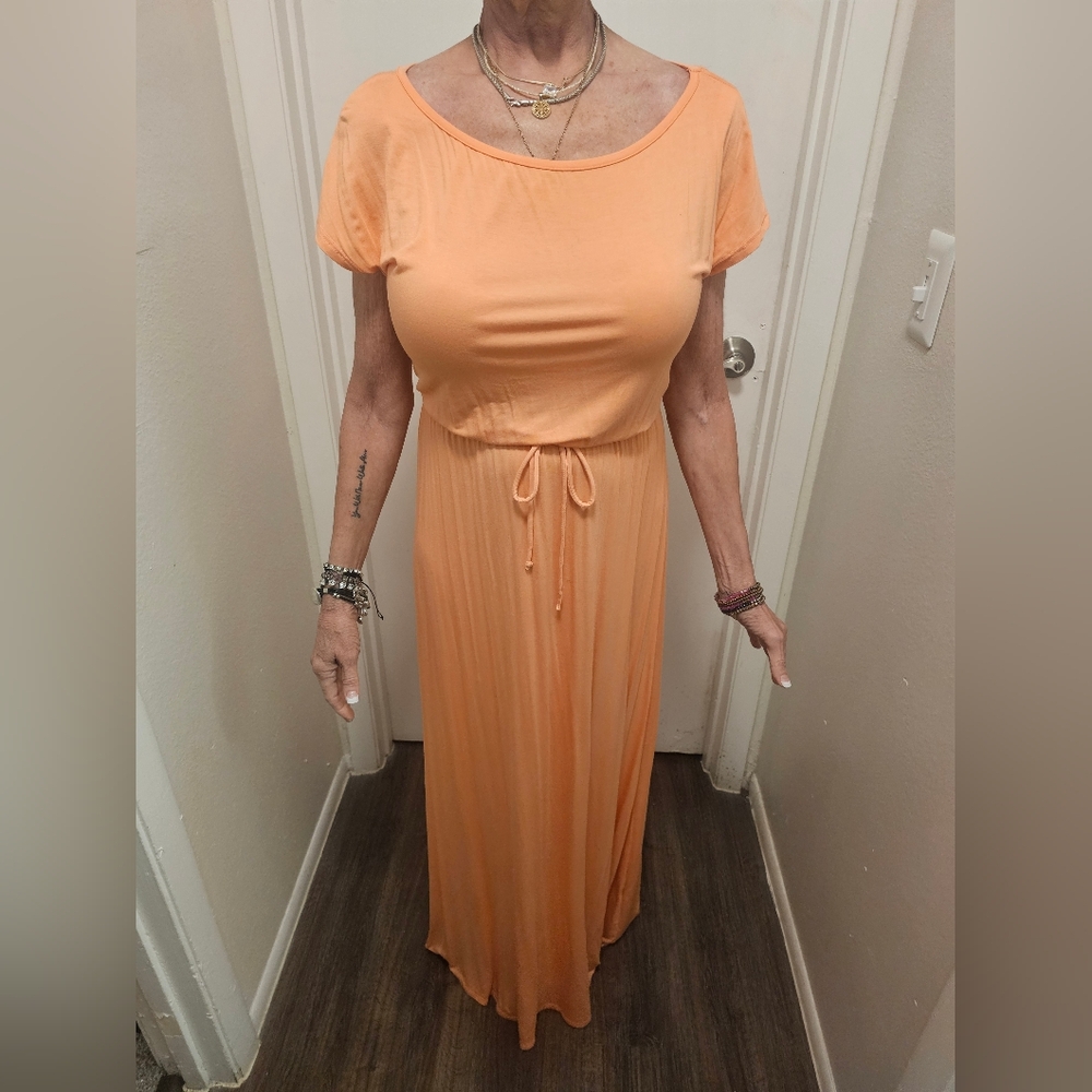 Good Luck Gem Peach Maxi Dress